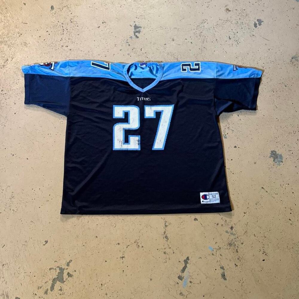 Vintage 90s champion Tennessee titans Eddie George navy jersey